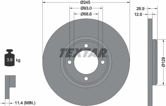 Textar 92008200 - Спирачен диск vvparts.bg