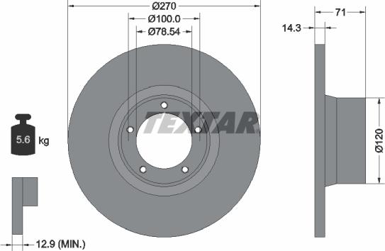 Textar 92014900 - Спирачен диск vvparts.bg