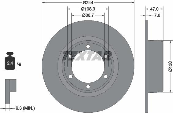 Textar 92014400 - Спирачен диск vvparts.bg