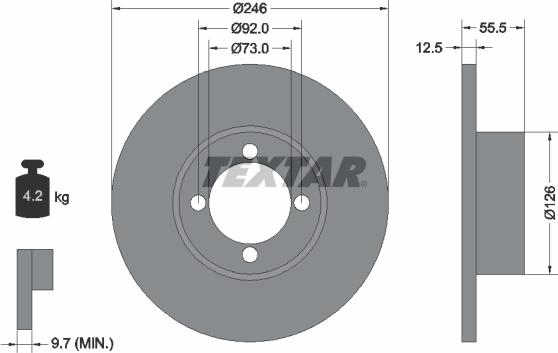 Textar 92010700 - Спирачен диск vvparts.bg