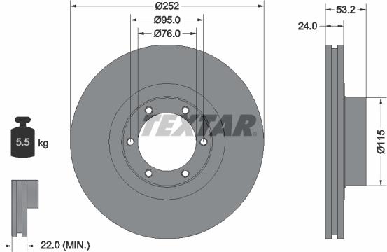 Textar 92017203 - Спирачен диск vvparts.bg