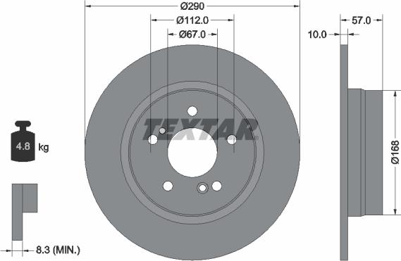 Textar 92089000 - Спирачен диск vvparts.bg