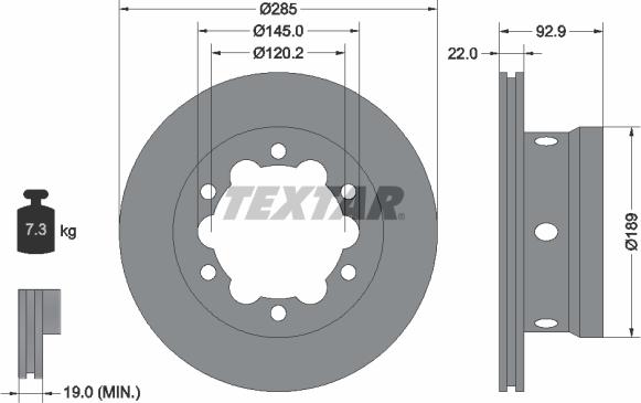 Textar 92089805 - Спирачен диск vvparts.bg