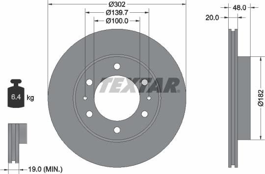 Textar 92080400 - Спирачен диск vvparts.bg