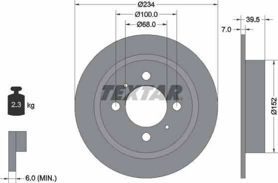 Textar 92080000 - Спирачен диск vvparts.bg