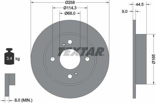 Textar 92080200 - Спирачен диск vvparts.bg