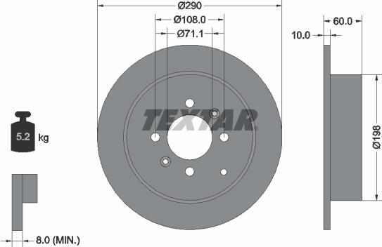 Textar 92080700 - Спирачен диск vvparts.bg