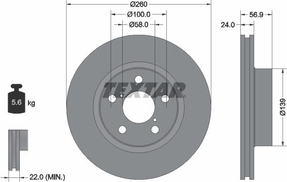 Textar 92081900 - Спирачен диск vvparts.bg