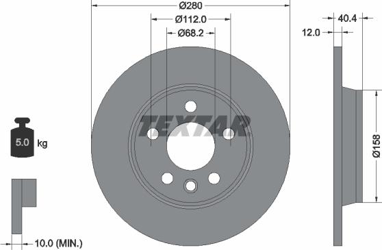 Textar 92083905 - Спирачен диск vvparts.bg