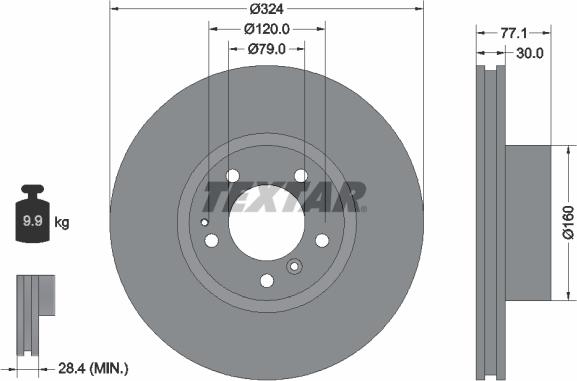 Textar 92083400 - Спирачен диск vvparts.bg