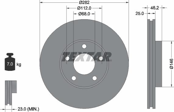 Textar 92083603 - Спирачен диск vvparts.bg