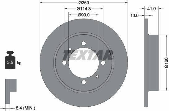 Textar 92083003 - Спирачен диск vvparts.bg