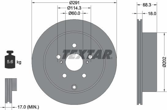 Textar 92082603 - Спирачен диск vvparts.bg