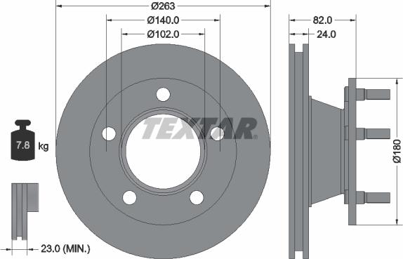 Textar 92087300 - Спирачен диск vvparts.bg