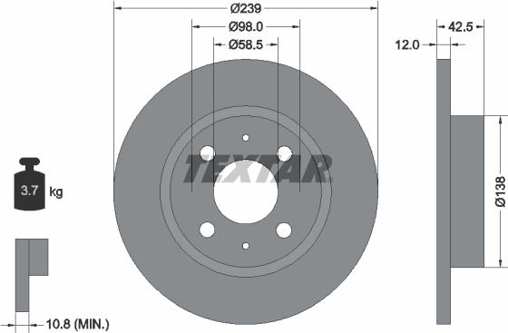 Textar 92039100 - Спирачен диск vvparts.bg