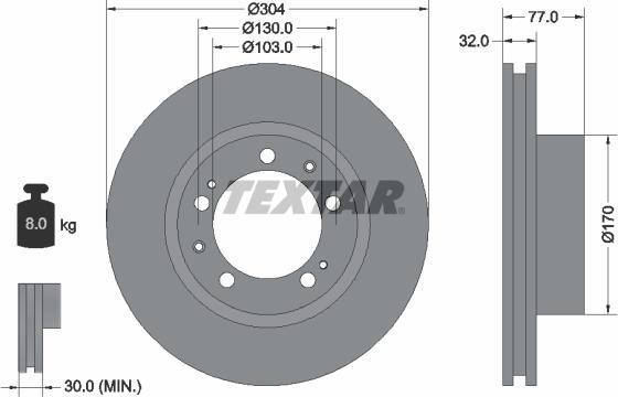 Textar 92039800 - Спирачен диск vvparts.bg