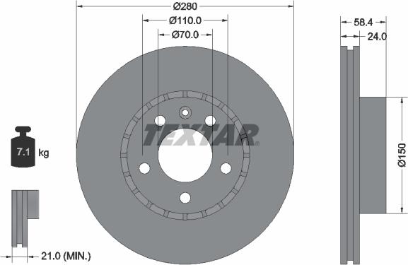 Textar 92039300 - Спирачен диск vvparts.bg