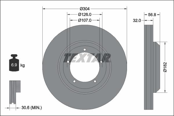 Textar 92035905 - Спирачен диск vvparts.bg