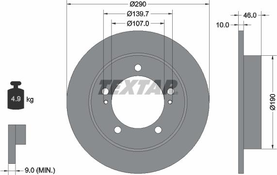 Textar 92036600 - Спирачен диск vvparts.bg