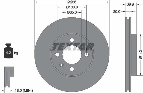 Textar 92036805 - Спирачен диск vvparts.bg