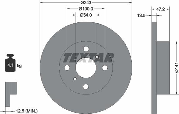 Textar 92036700 - Спирачен диск vvparts.bg