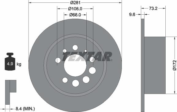 Textar 92031400 - Спирачен диск vvparts.bg