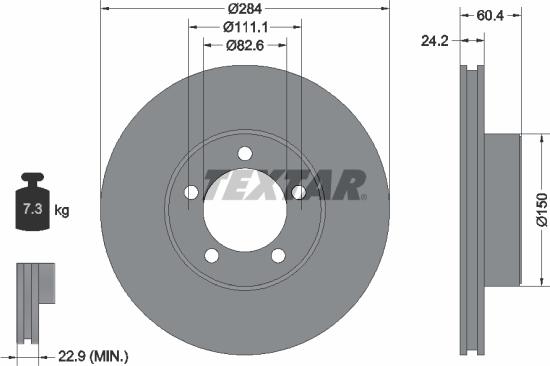 Textar 92031600 - Спирачен диск vvparts.bg