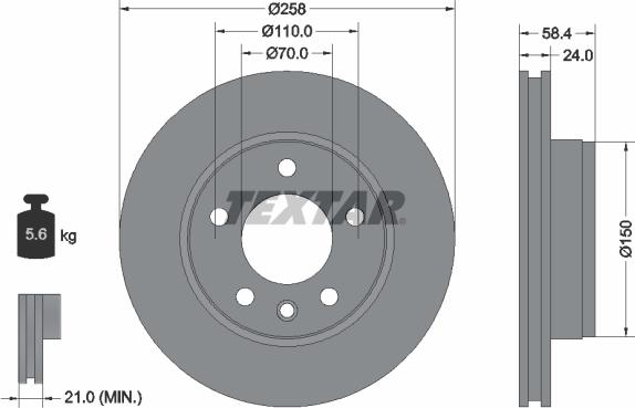 Textar 92038100 - Спирачен диск vvparts.bg