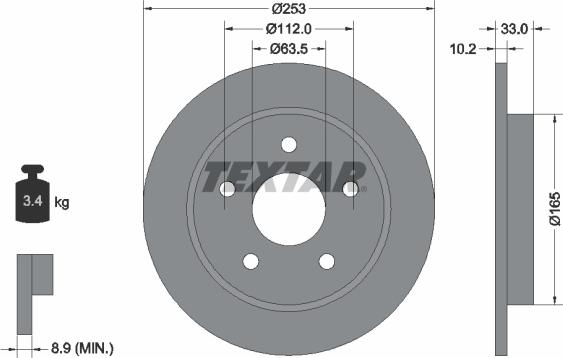 Textar 92032400 - Спирачен диск vvparts.bg