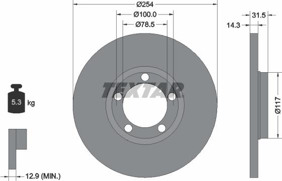 Textar 92037900 - Спирачен диск vvparts.bg