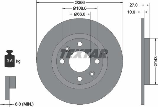 Textar 92029900 - Спирачен диск vvparts.bg