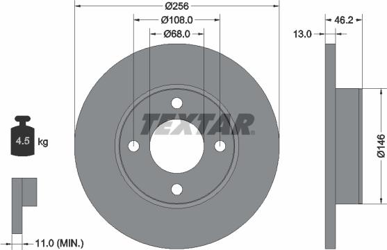 Textar 92025900 - Спирачен диск vvparts.bg