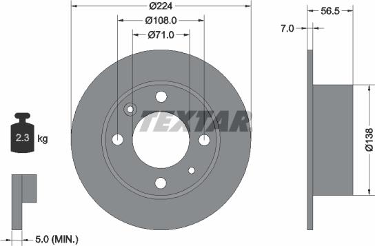 Textar 92026900 - Спирачен диск vvparts.bg