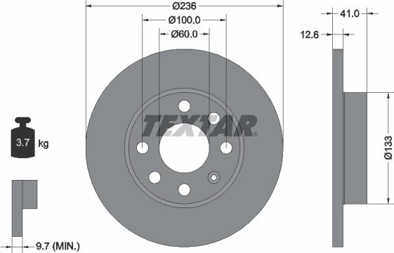 Textar 92020900 - Спирачен диск vvparts.bg