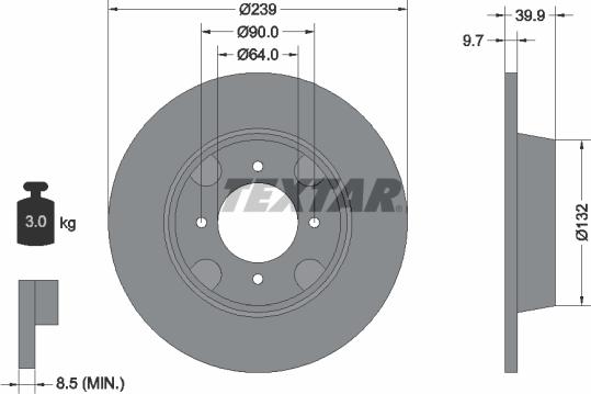 Textar 92020600 - Спирачен диск vvparts.bg