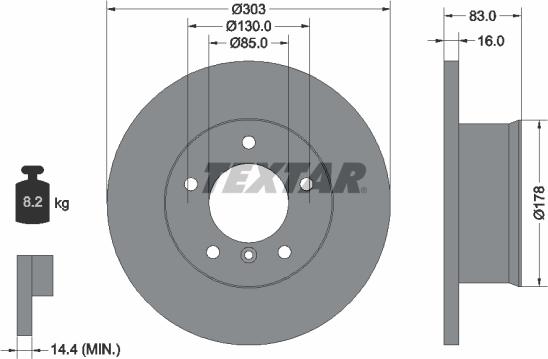 Textar 92020300 - Спирачен диск vvparts.bg