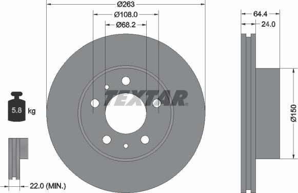 Textar 92021800 - Спирачен диск vvparts.bg