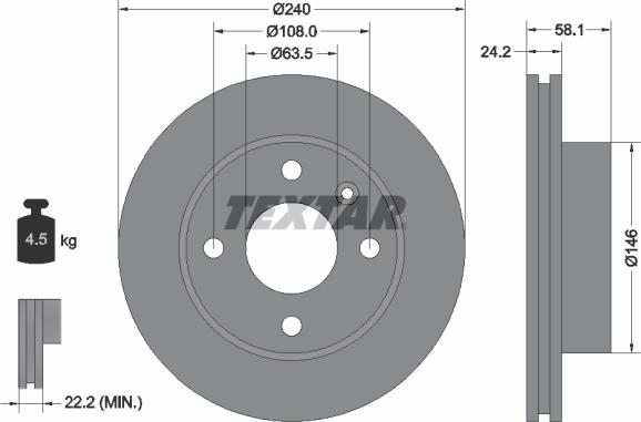 Textar 92022900 - Спирачен диск vvparts.bg