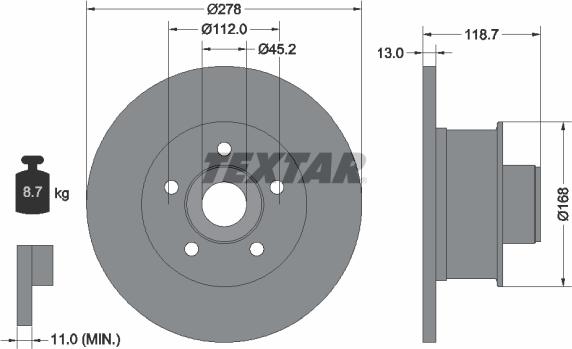 Textar 92022000 - Спирачен диск vvparts.bg