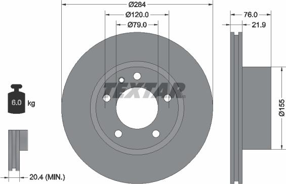 Textar 92022300 - Спирачен диск vvparts.bg