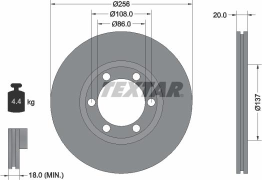 Textar 92079600 - Спирачен диск vvparts.bg