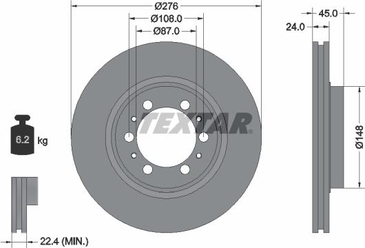 Textar 92079800 - Спирачен диск vvparts.bg