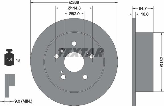 Textar 92079300 - Спирачен диск vvparts.bg
