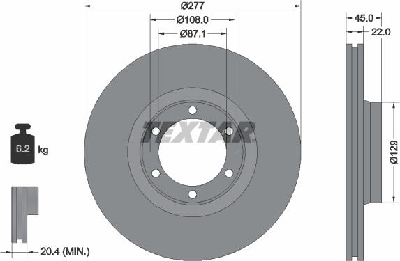 Textar 92074600 - Спирачен диск vvparts.bg