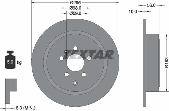 Textar 92074100 - Спирачен диск vvparts.bg