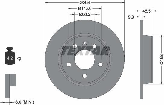 Textar 92074303 - Спирачен диск vvparts.bg