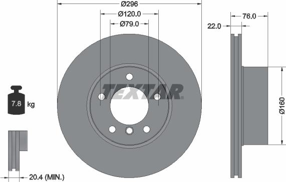 Textar 92075005 - Спирачен диск vvparts.bg