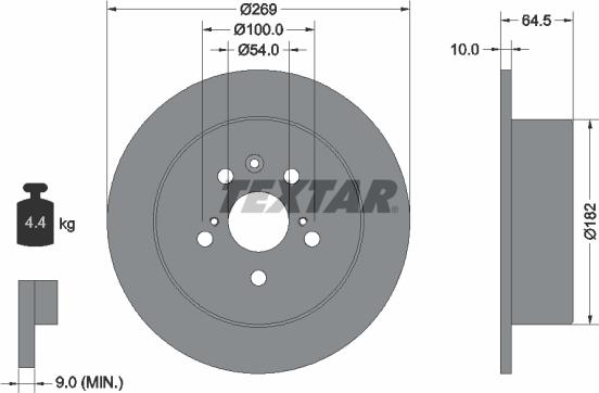 Textar 92070800 - Спирачен диск vvparts.bg