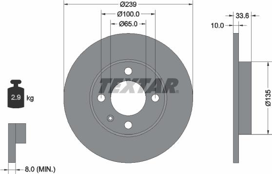 Textar 92071903 - Спирачен диск vvparts.bg