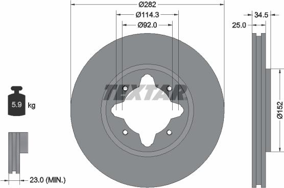 Textar 92078100 - Спирачен диск vvparts.bg